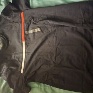 Tommy Hilfiger Black T-Shirt with Red and White Stripes